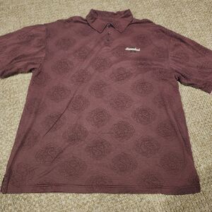 PING Collection Mens Polo Shirt XL Large 100% Mercerized Cotton Maroon UV Red